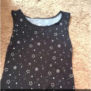 Black Star Print Tank Top